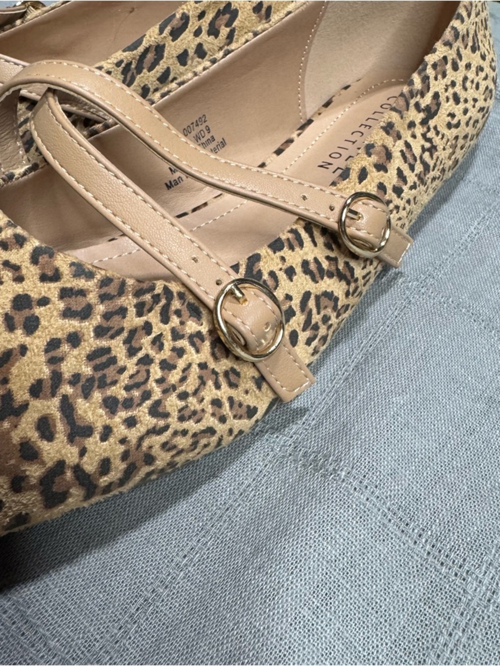 Journee Collection Leopard Print Double Strap Mary Jane Flats Size 9 - Picture 5 of 12